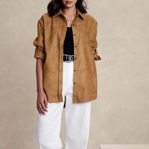 Banana Republic Vegan Suede Shirt Small